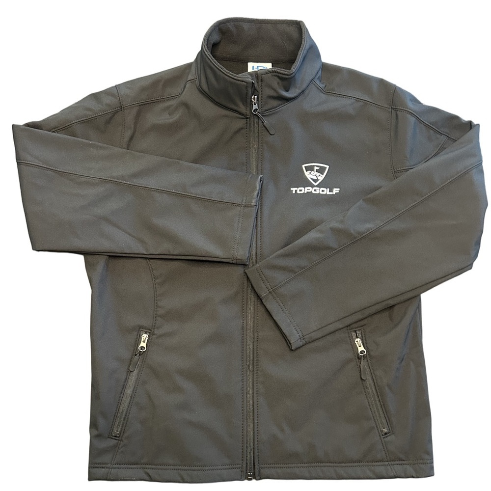 Top-golf black lightweight mock neck logo tech jacket lightweight unisex NWOT XL